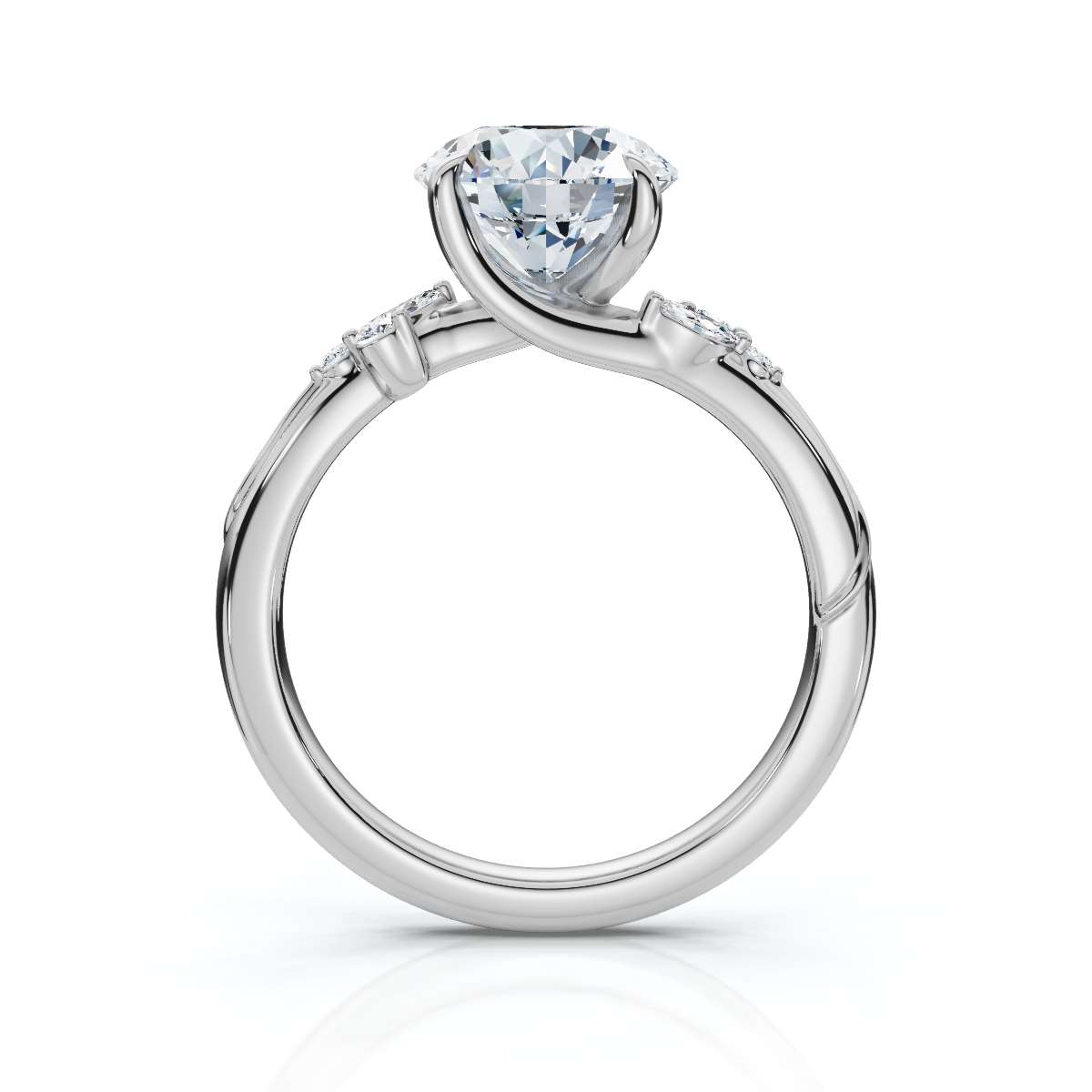 14K White Gold Amela Accents Lab Grown Diamond Ring (1/10 ct. tw)