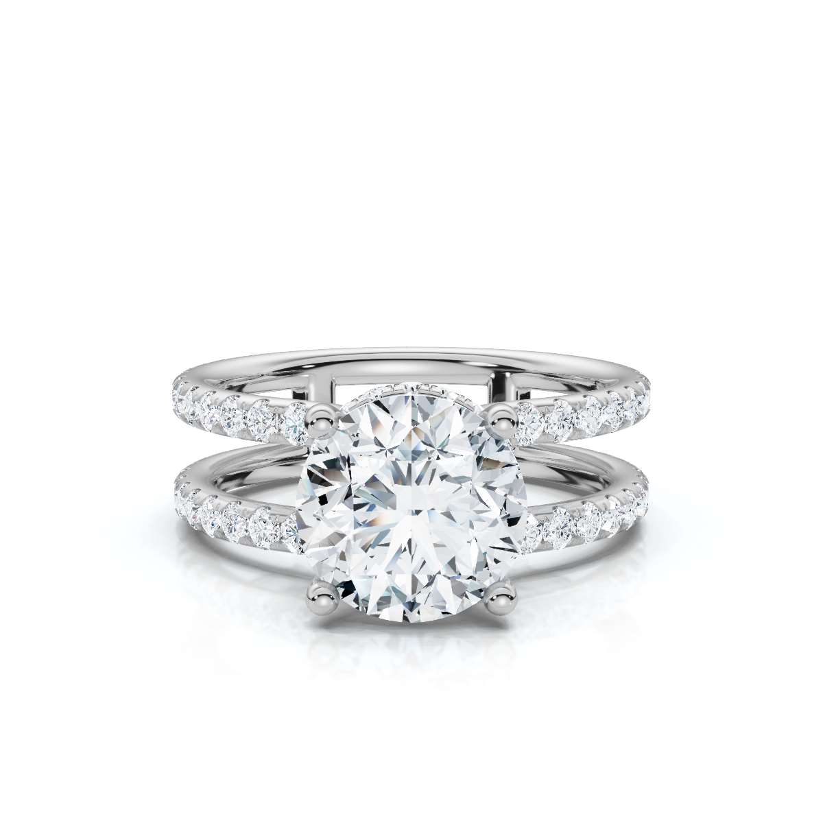 14K White Gold Halia Split Shank Lab Grown Diamond Ring (2/3 ct. tw)