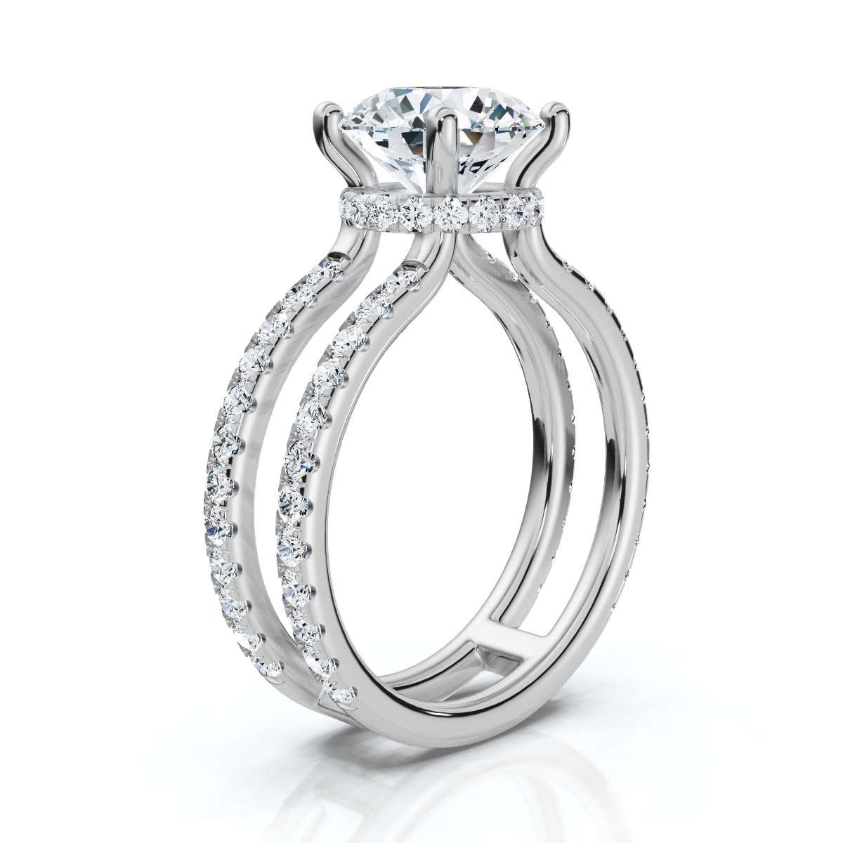 14K White Gold Halia Split Shank Lab Grown Diamond Ring (2/3 ct. tw)