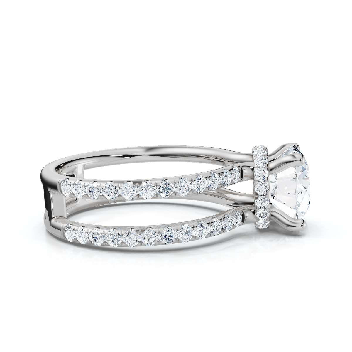 14K White Gold Halia Split Shank Lab Grown Diamond Ring (2/3 ct. tw)