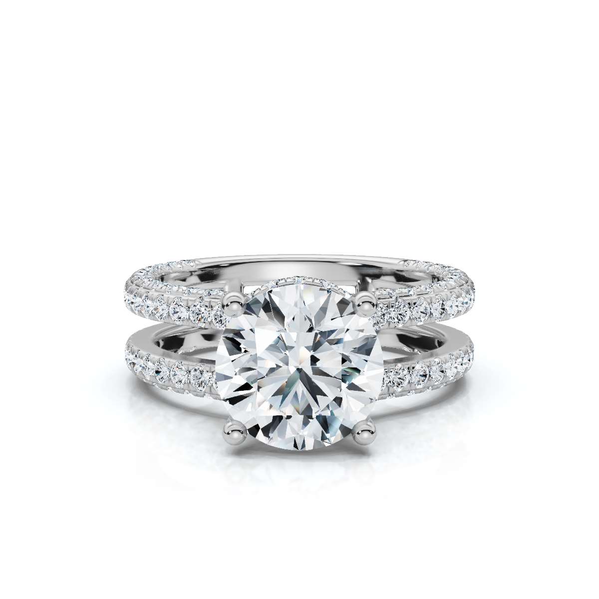 14K White Gold Tania Split Shank Lab Grown Diamond Ring (5/6 ct. tw)