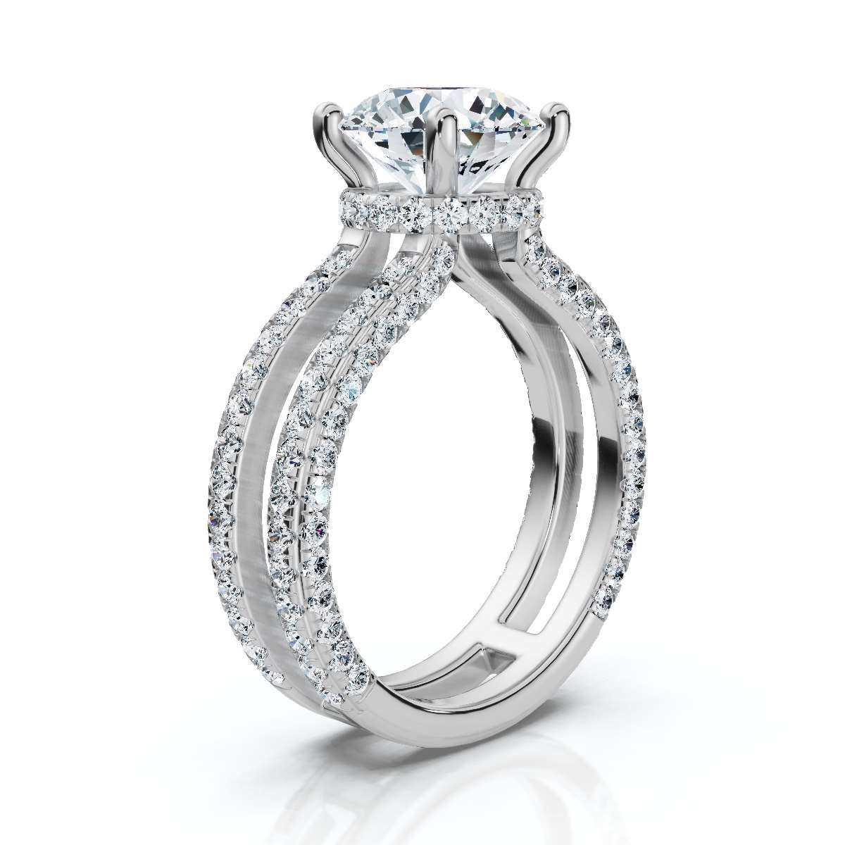 14K White Gold Tania Split Shank Lab Grown Diamond Ring (5/6 ct. tw)