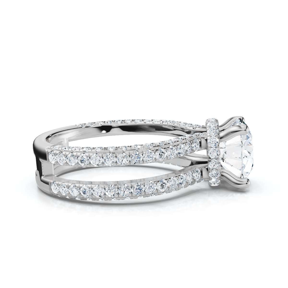 14K White Gold Tania Split Shank Lab Grown Diamond Ring (5/6 ct. tw)