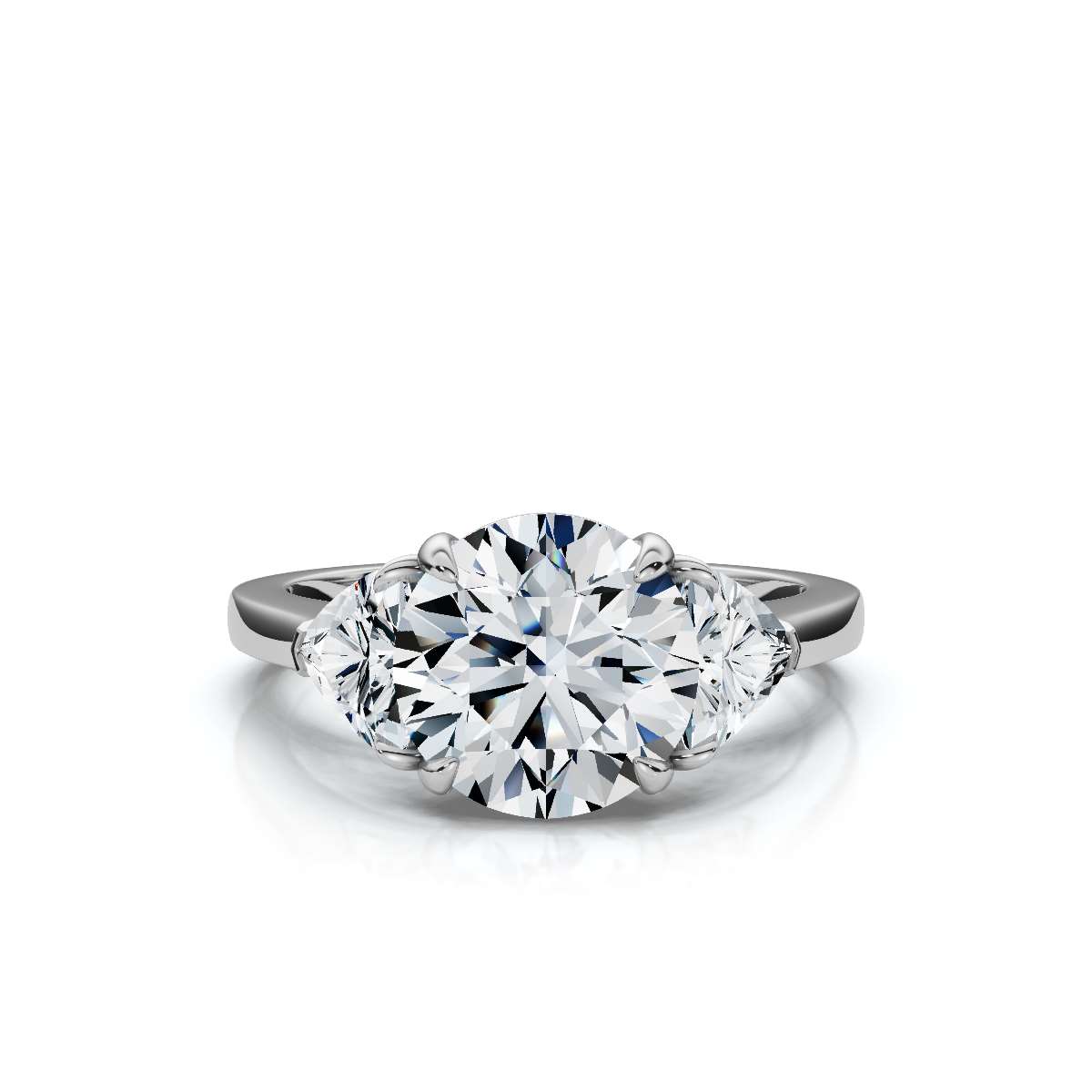 14K White Gold Isolde Three Stone Lab Grown Diamond Ring (2/3 ct. tw)