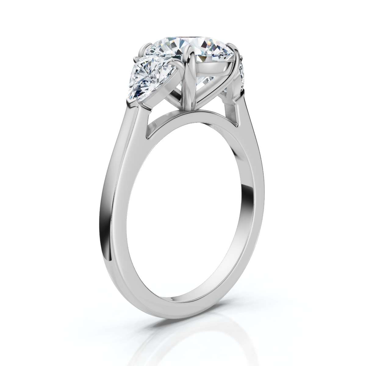 14K White Gold Isolde Three Stone Lab Grown Diamond Ring (2/3 ct. tw)