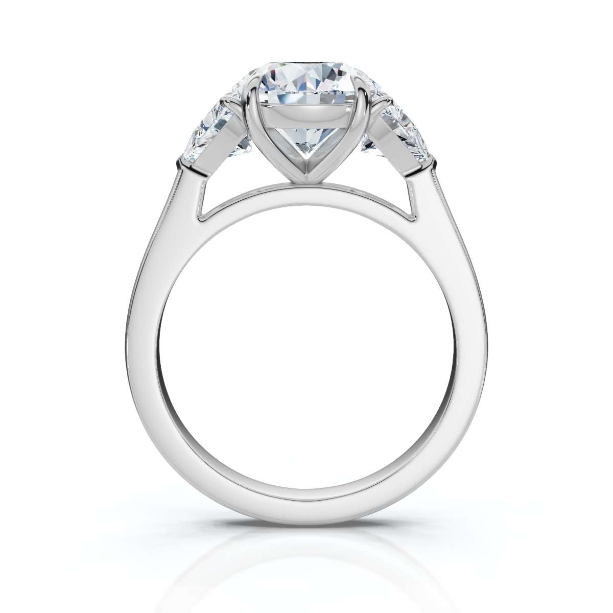 14K White Gold Isolde Three Stone Lab Grown Diamond Ring (2/3 ct. tw)