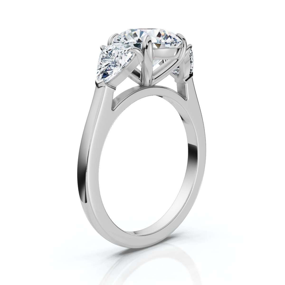 14K White Gold Isolde Three Stone Lab Grown Diamond Ring (3/4 ct. tw)