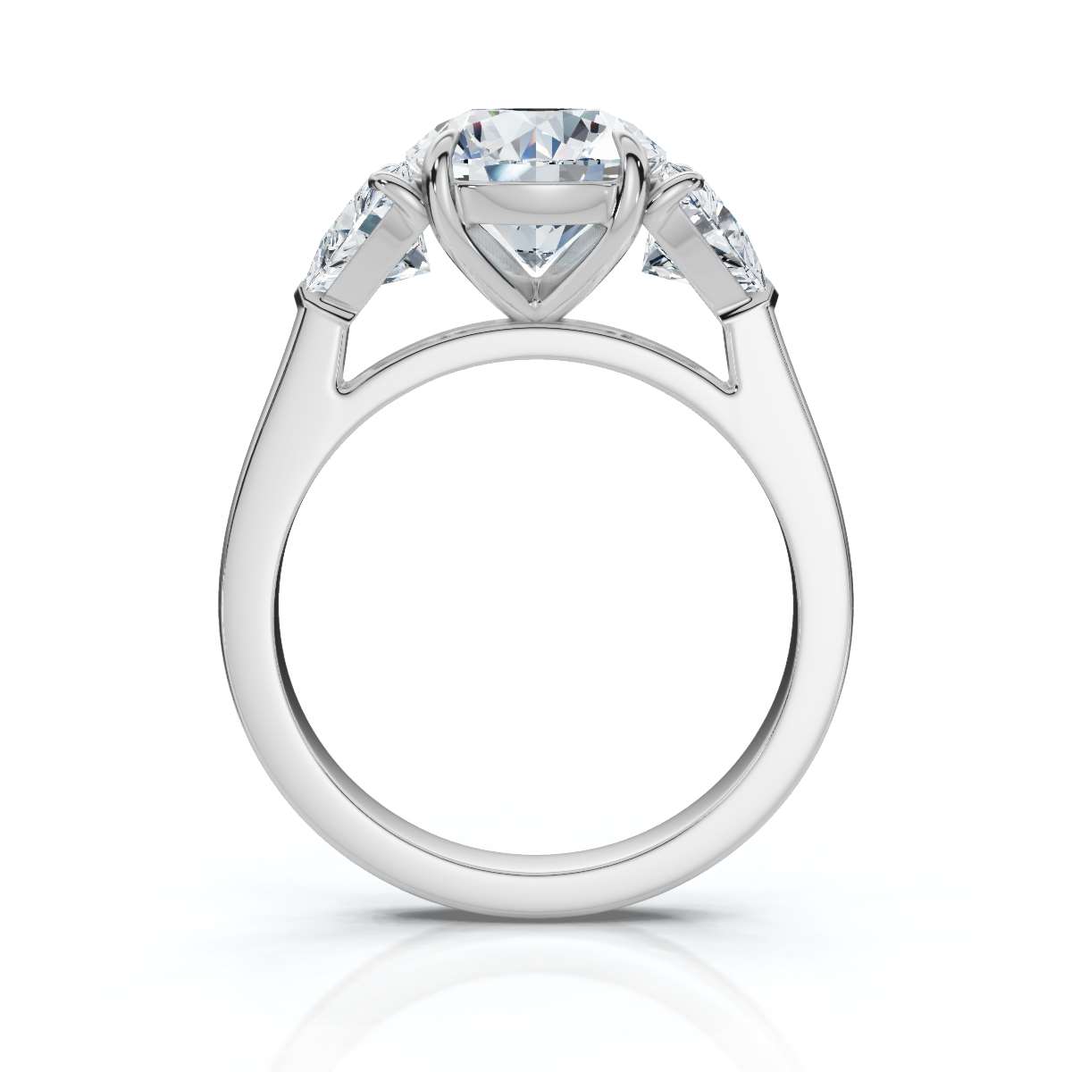 14K White Gold Isolde Three Stone Lab Grown Diamond Ring (3/4 ct. tw)