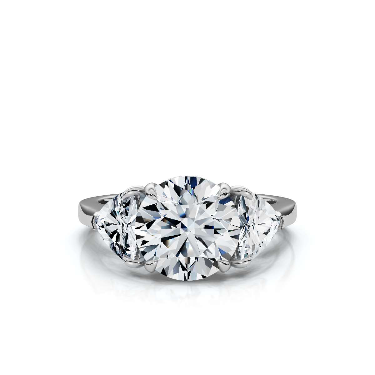 14K White Gold Isolde Three Stone Lab Grown Diamond Ring (4/5 ct. tw)