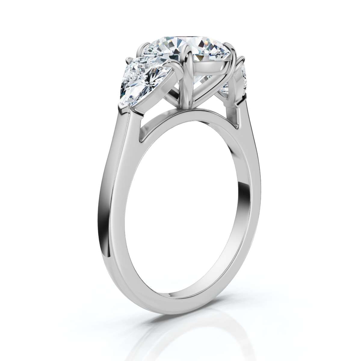 14K White Gold Isolde Three Stone Lab Grown Diamond Ring (4/5 ct. tw)