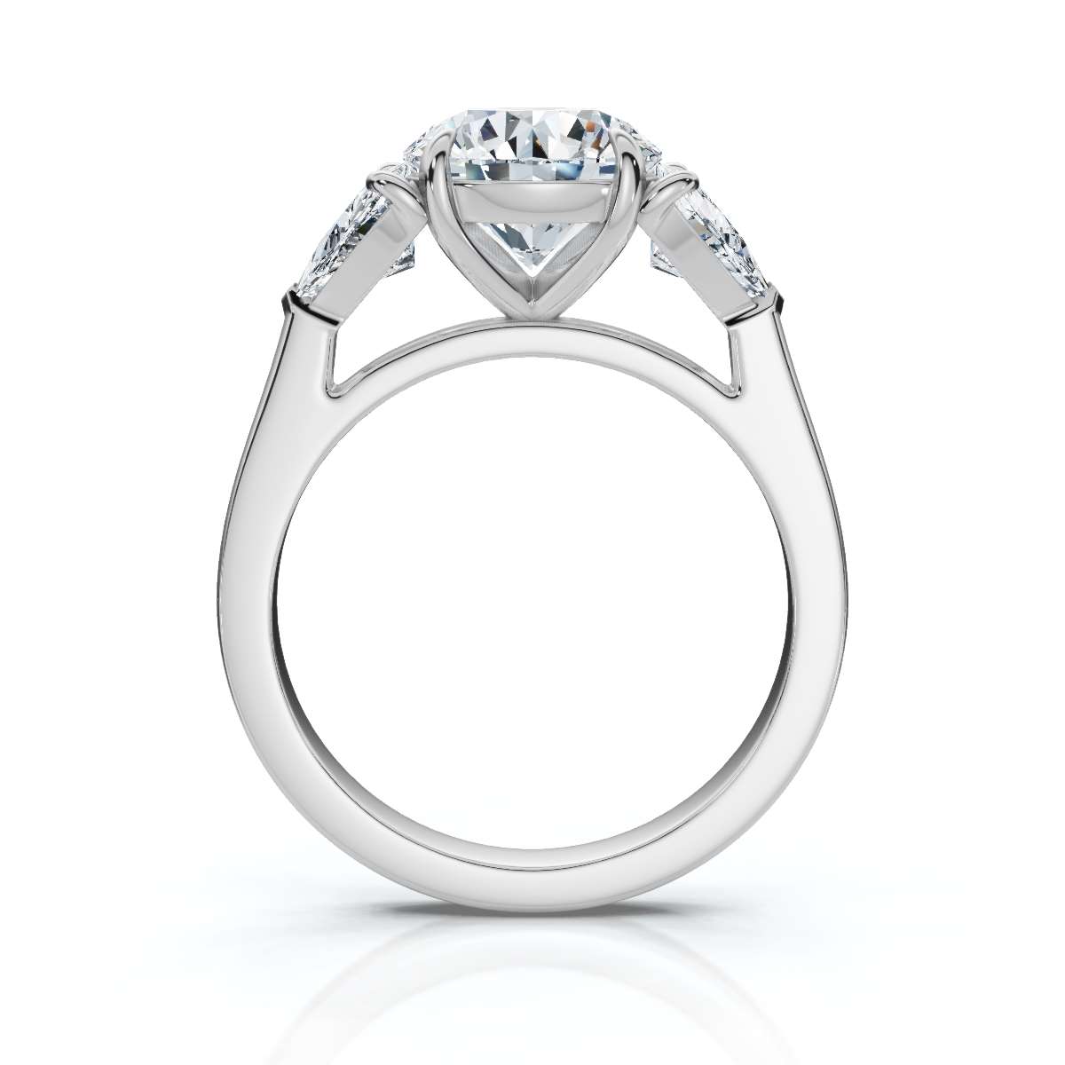 14K White Gold Isolde Three Stone Lab Grown Diamond Ring (4/5 ct. tw)
