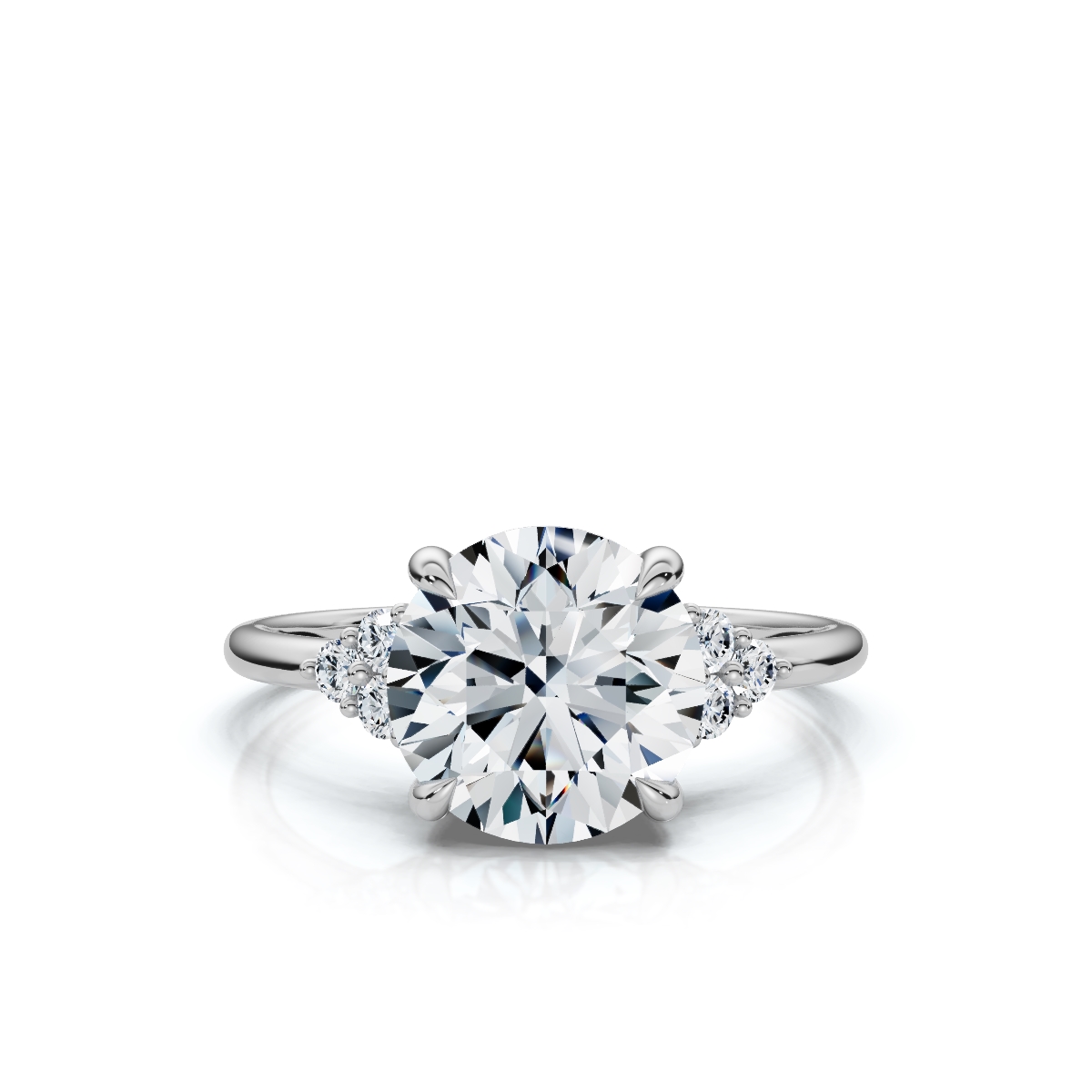 14K White Gold Elinda Accents Lab Grown Diamond Ring (1/10 ct. tw)