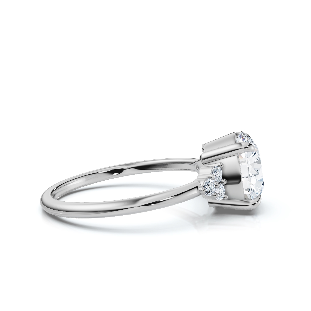 14K White Gold Elinda Accents Lab Grown Diamond Ring (1/10 ct. tw)