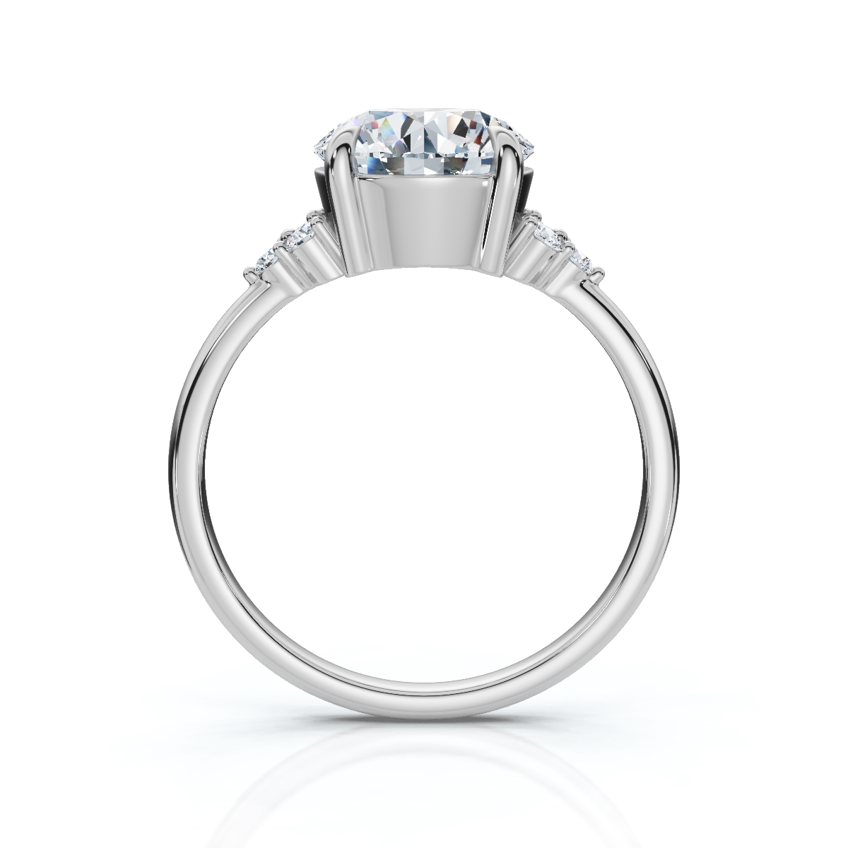 14K White Gold Elinda Accents Lab Grown Diamond Ring (1/10 ct. tw)