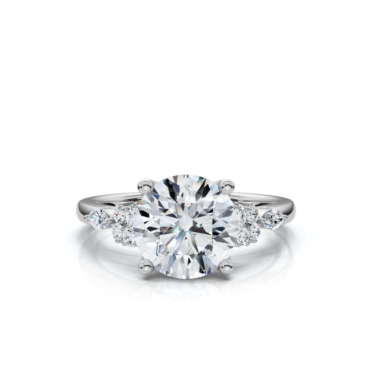 14K White Gold Reiko Nature Inspired Lab Grown Diamond Ring (1/6 ct. tw)