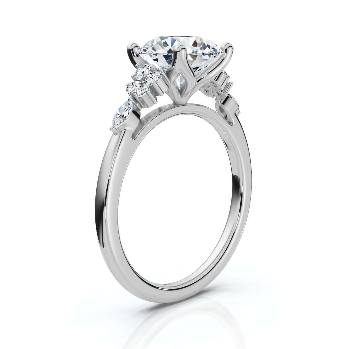 14K White Gold Reiko Nature Inspired Lab Grown Diamond Ring (1/6 ct. tw)