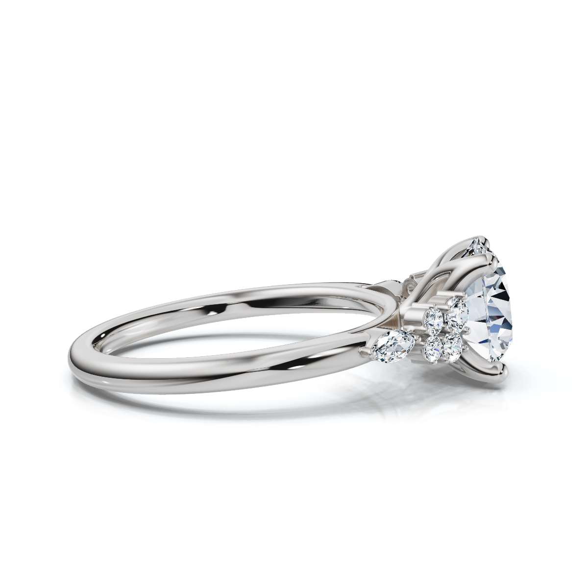 14K White Gold Reiko Nature Inspired Lab Grown Diamond Ring (1/6 ct. tw)