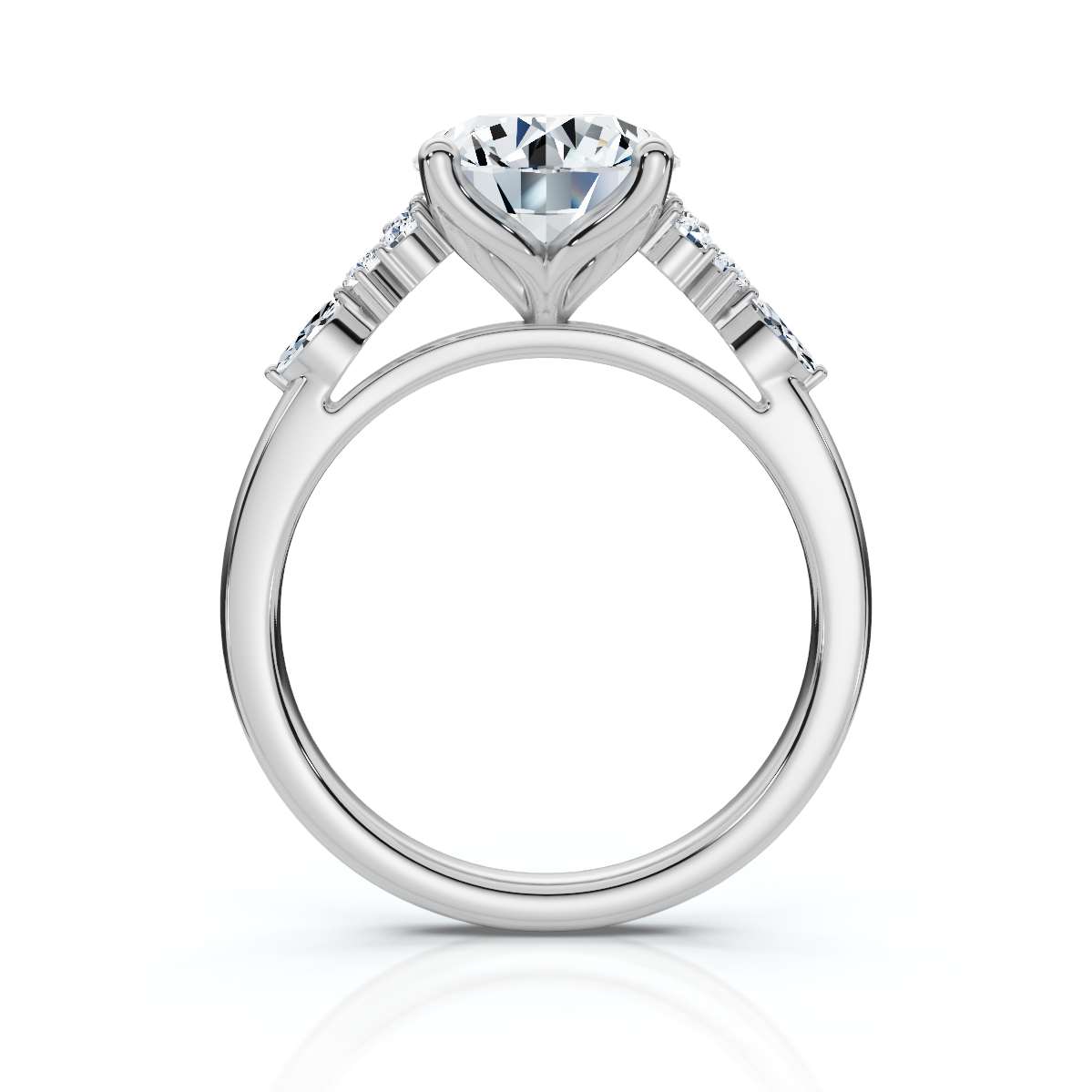 14K White Gold Reiko Nature Inspired Lab Grown Diamond Ring (1/6 ct. tw)