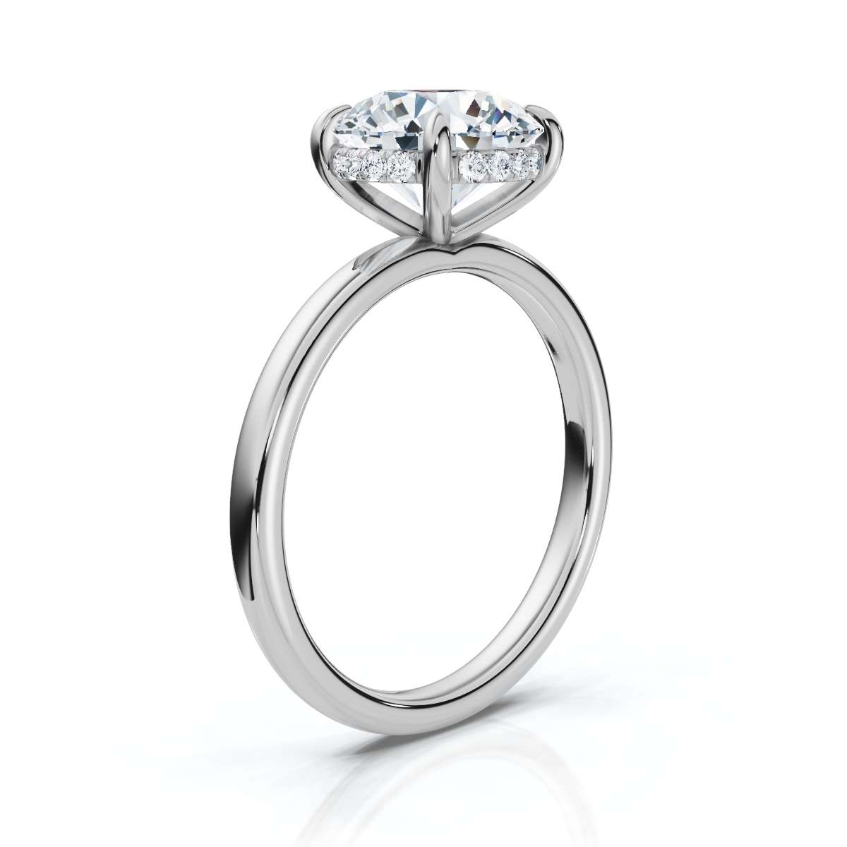 14K White Gold Beatrix Hidden Halo Lab Grown Diamond Ring (1/20 ct. tw)