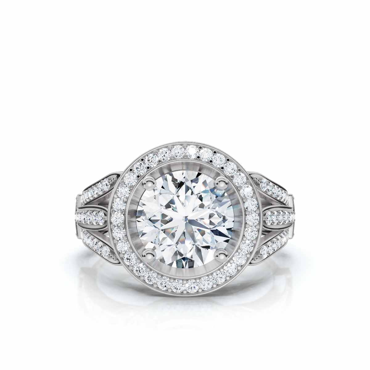 14K White Gold Palenra Accents Lab Grown Diamond Engagement Ring (2/5 ct. tw)