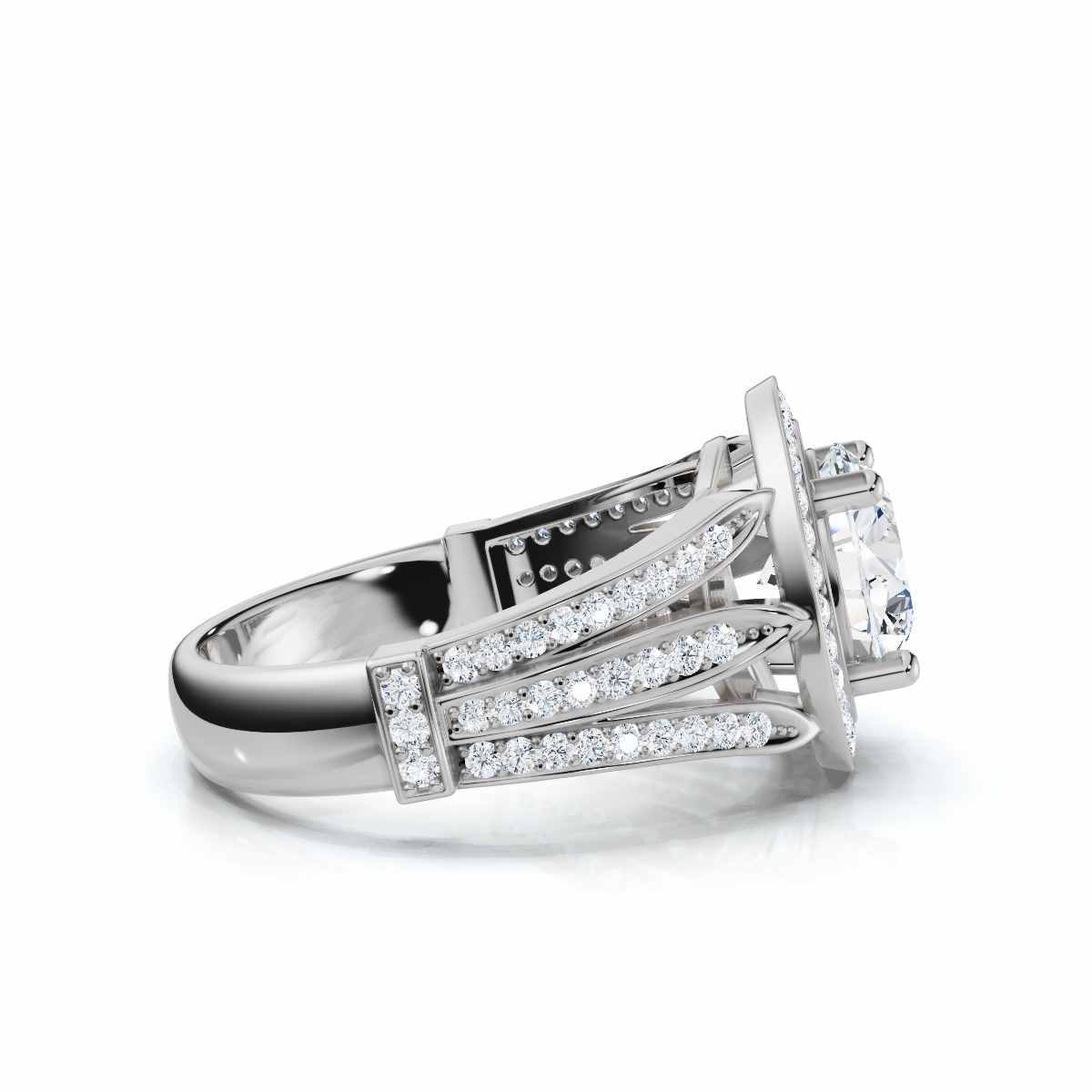 14K White Gold Palenra Accents Lab Grown Diamond Engagement Ring (2/5 ct. tw)