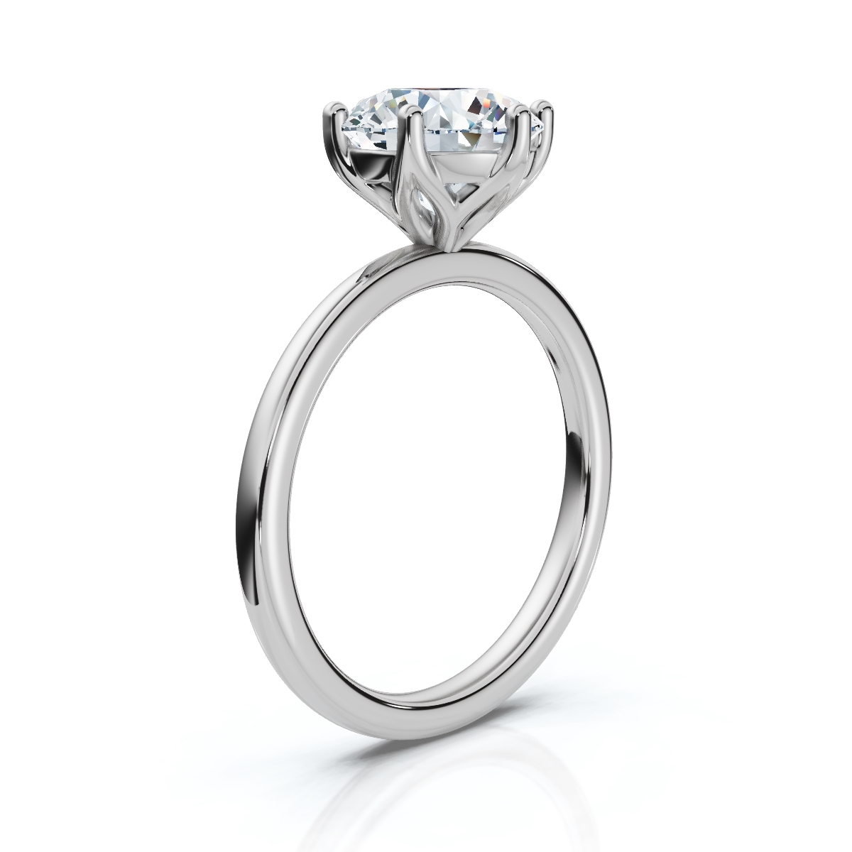 14K White Gold Nebula Solitaire Engagement Ring 