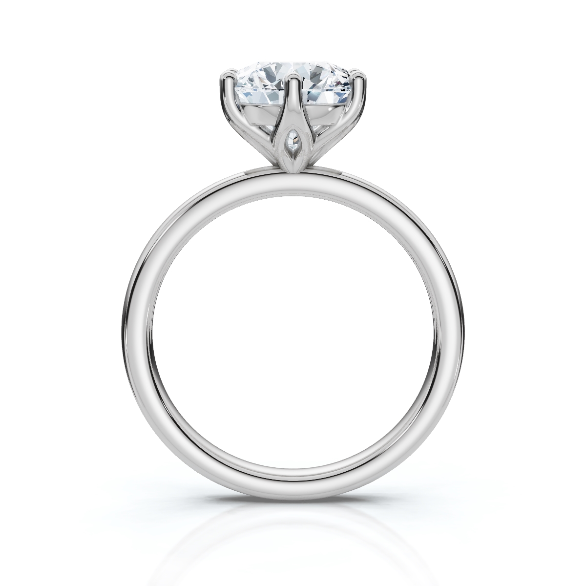 14K White Gold Nebula Solitaire Engagement Ring 