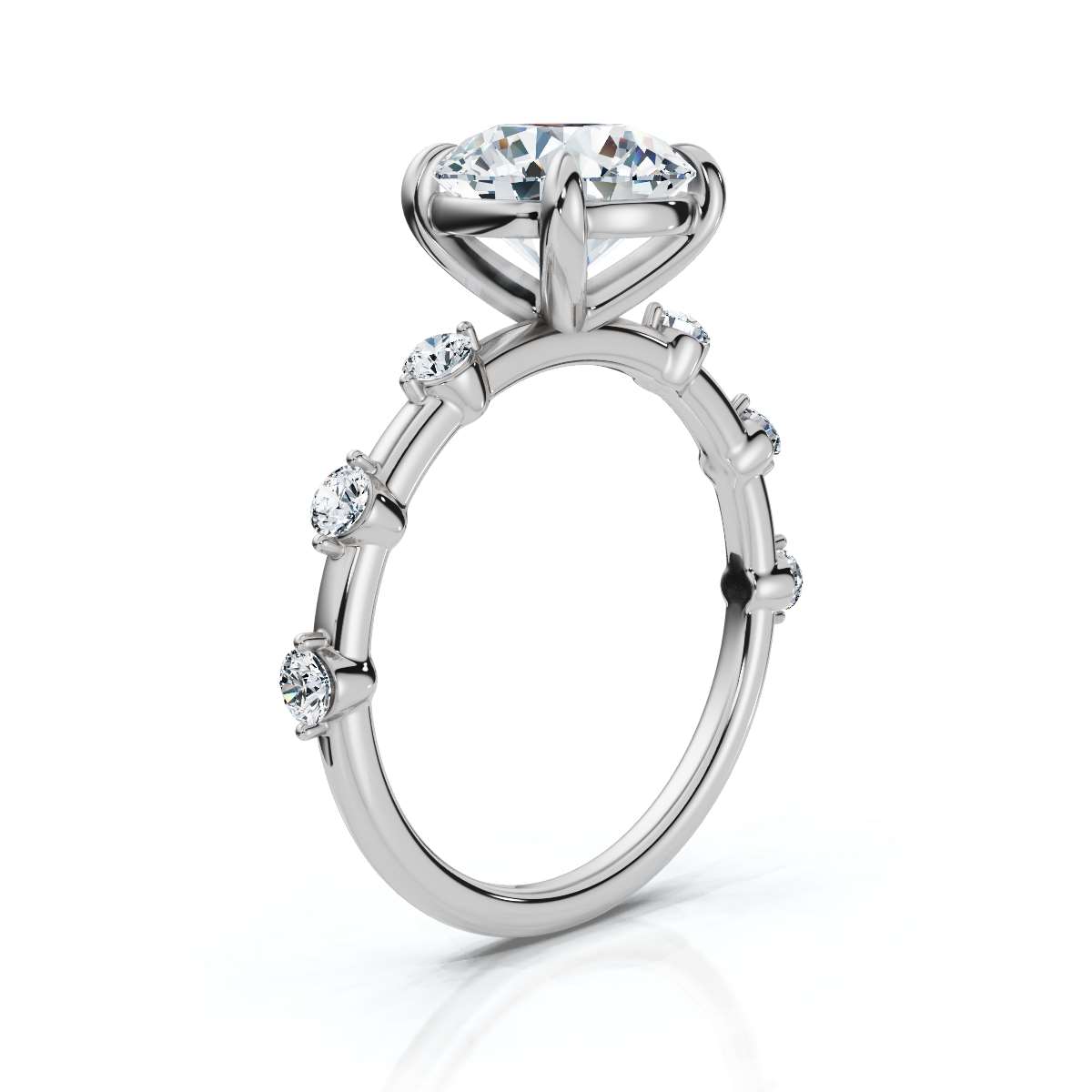 14K White Gold Calianna Accents Lab Grown Diamond Ring (1/5 ct. tw)