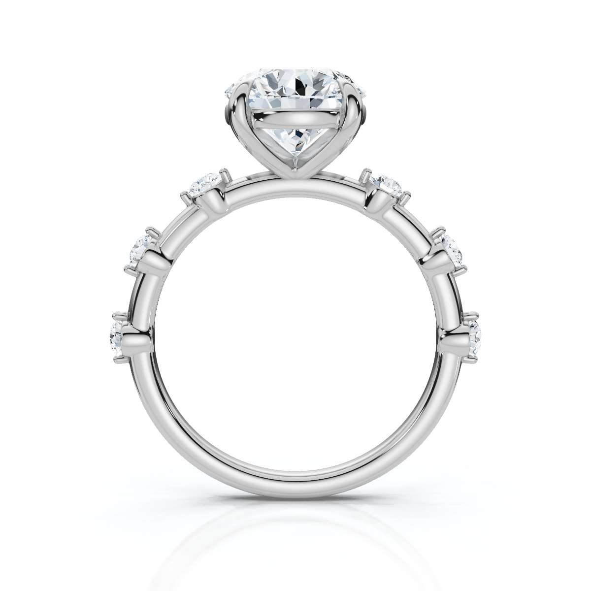 14K White Gold Calianna Accents Lab Grown Diamond Ring (1/5 ct. tw)