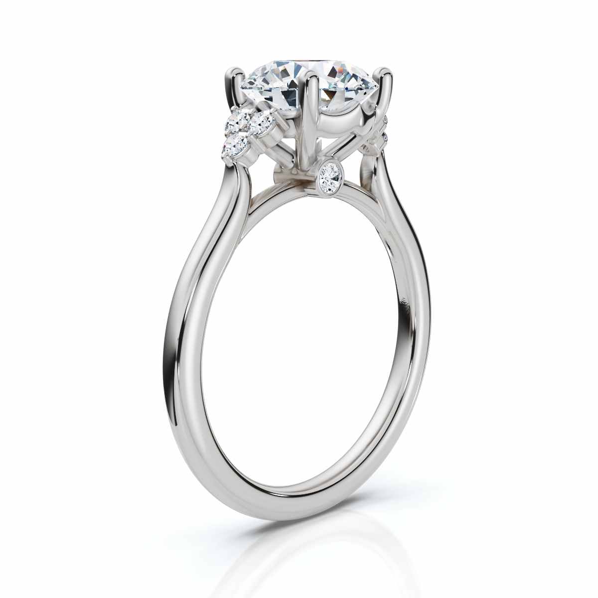 14K White Gold Katniss Accents Lab Grown Diamond Ring (1/6 ct. tw)