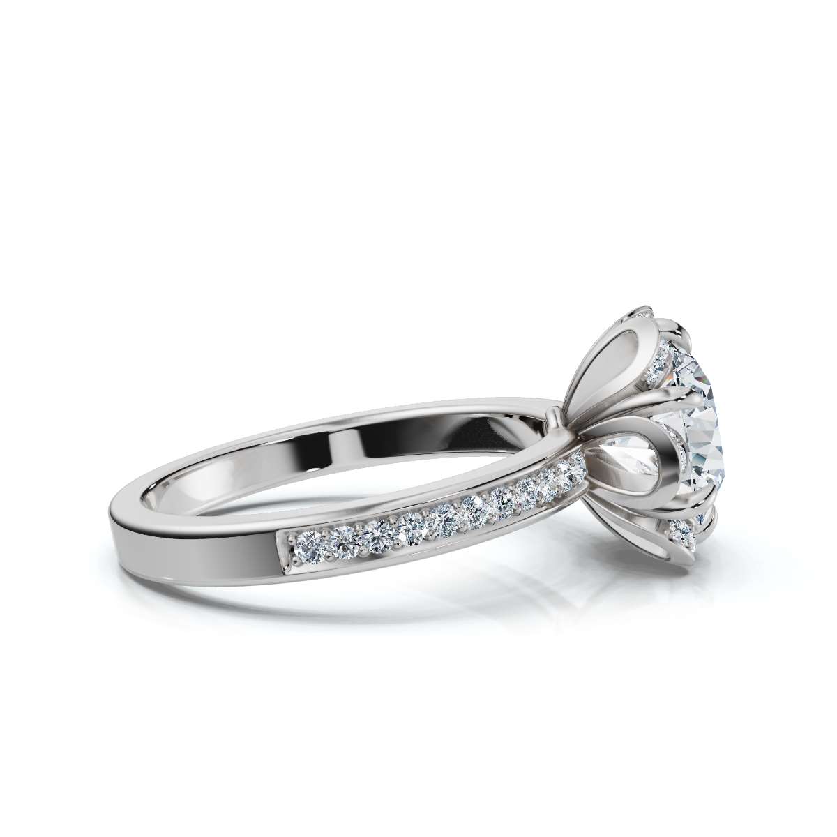 14K White Gold Yvaine Accents Lab Grown Diamond Ring (1/5 ct. tw)