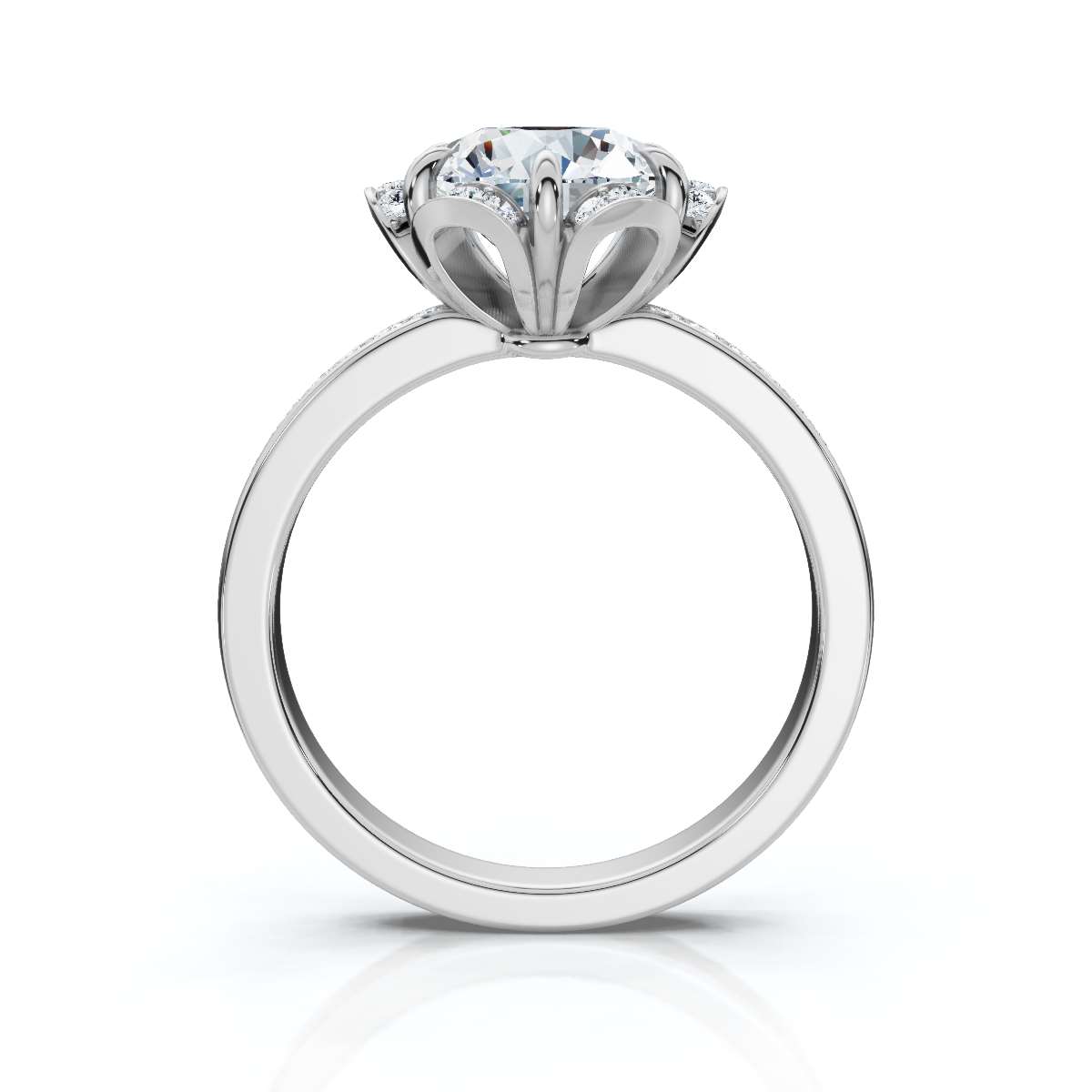 14K White Gold Yvaine Accents Lab Grown Diamond Ring (1/5 ct. tw)