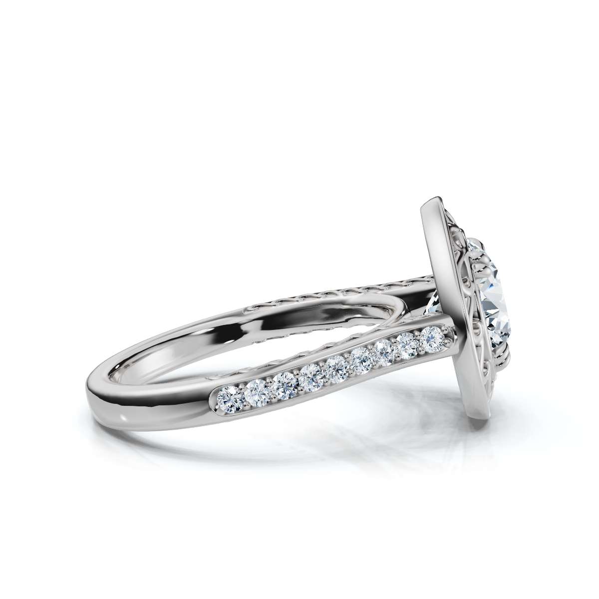 14K White Gold Cecilia Accents Lab Grown Diamond Ring (1/5 ct. tw)