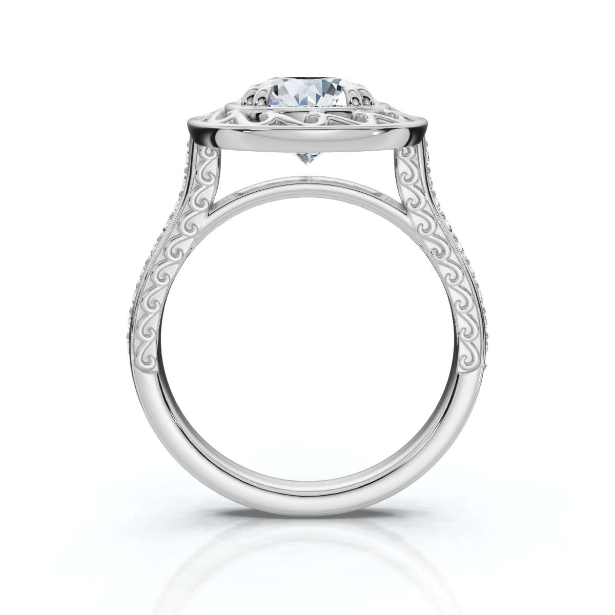 14K White Gold Cecilia Accents Lab Grown Diamond Ring (1/5 ct. tw)