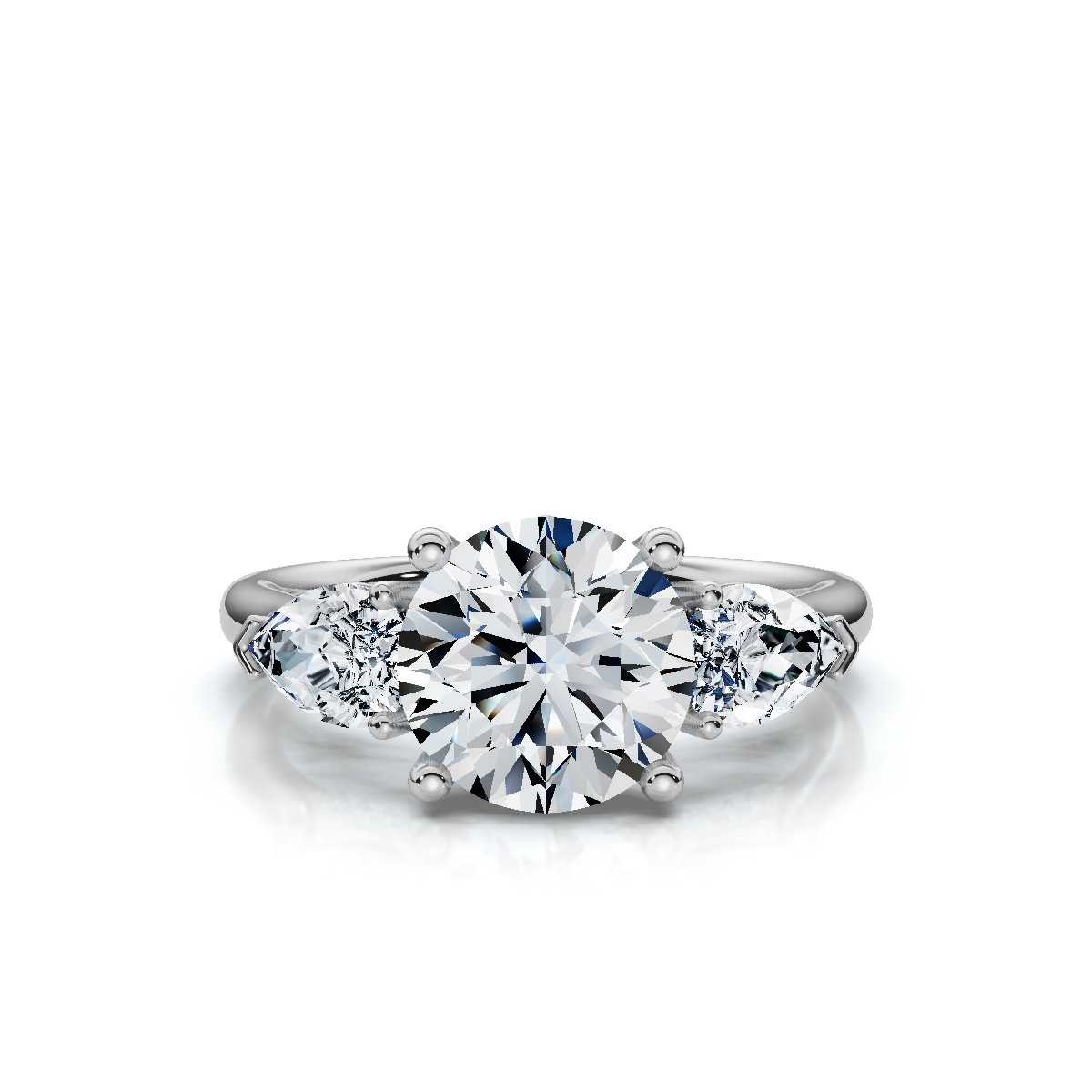 14K White Gold Zelie Three Stone Lab Grown Diamond Ring (3/4 ct. tw)