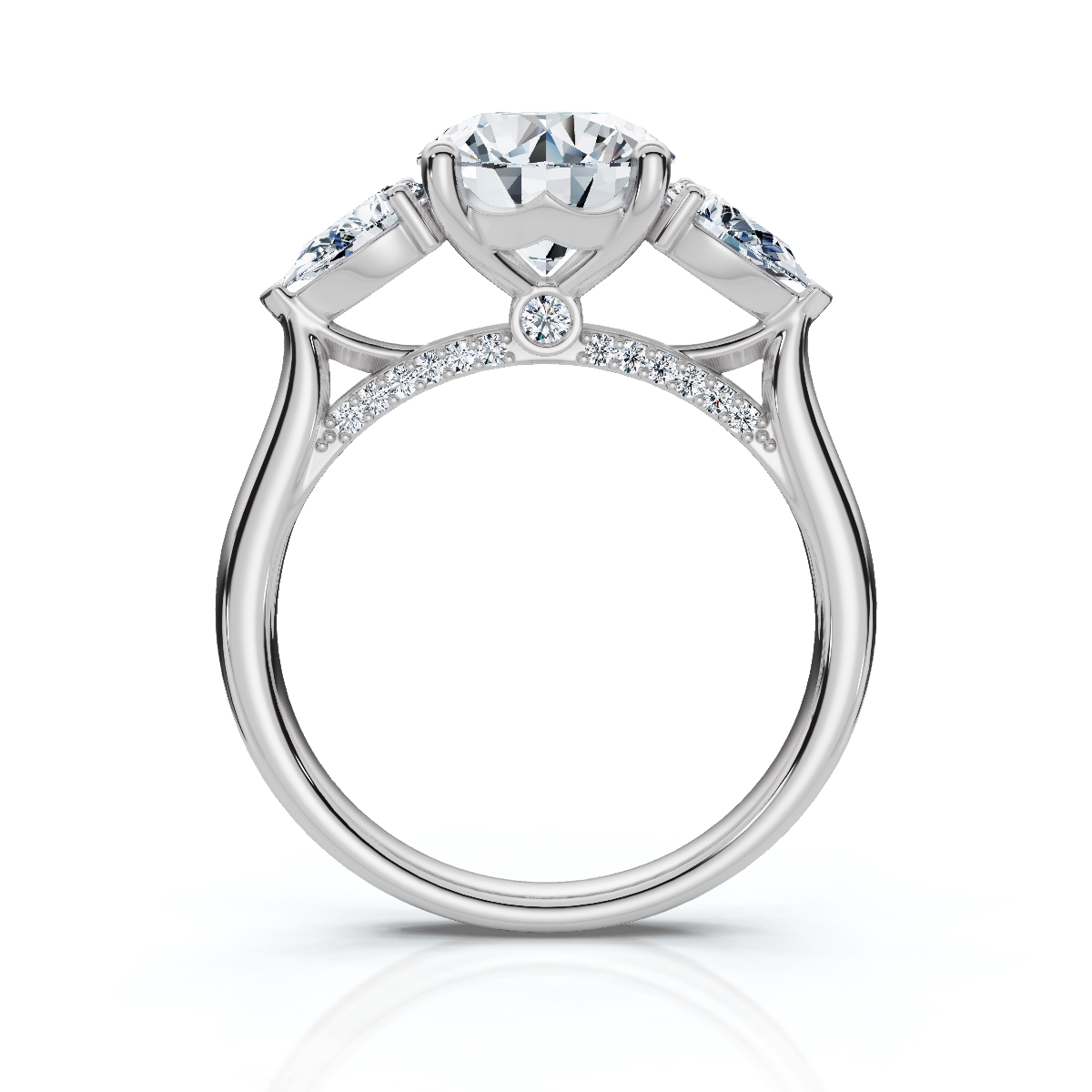 14K White Gold Zelie Three Stone Lab Grown Diamond Ring (3/4 ct. tw)