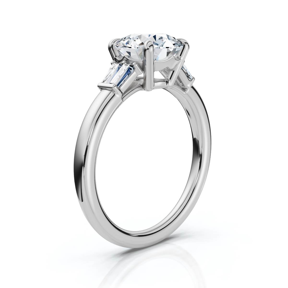 14K White Gold Pansy Accents Lab Grown Diamond Ring (1/4 ct. tw)