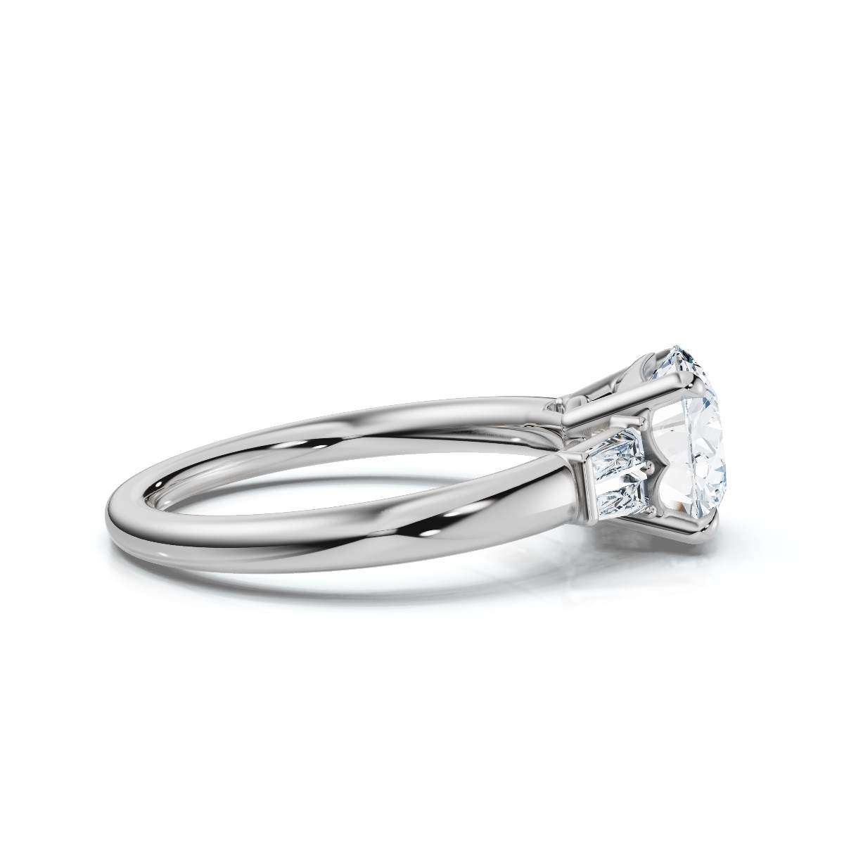 14K White Gold Pansy Accents Lab Grown Diamond Ring (1/4 ct. tw)