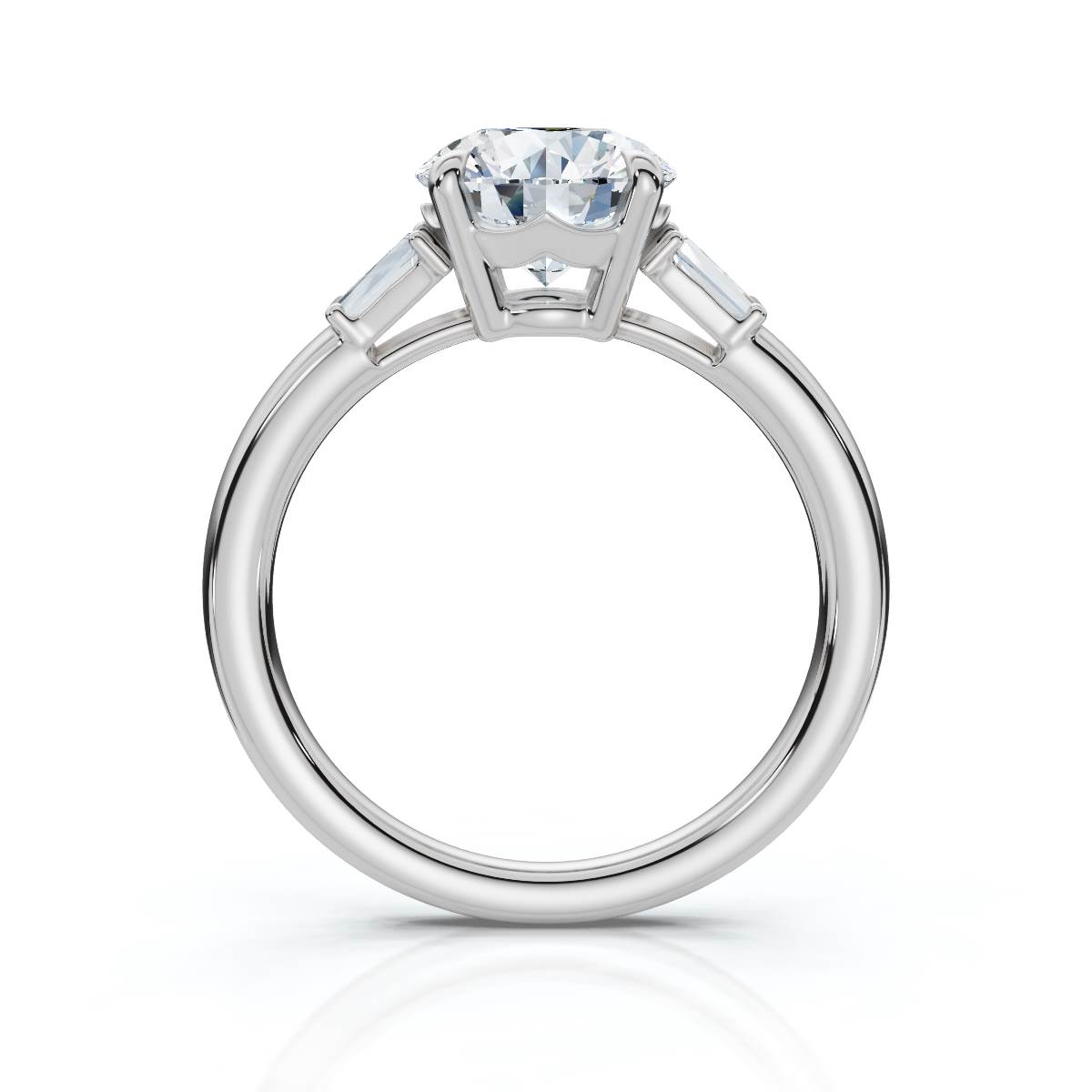 14K White Gold Pansy Accents Lab Grown Diamond Ring (1/4 ct. tw)