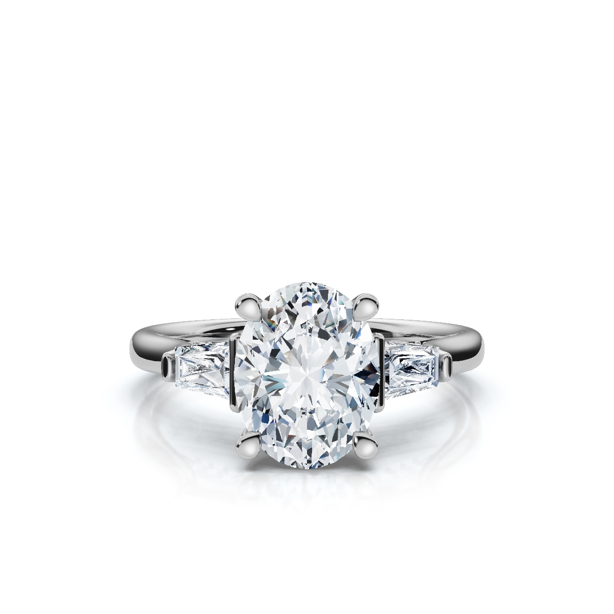 14K White Gold Arden Three Stone Lab Grown Diamond Ring (2/5 ct. tw)