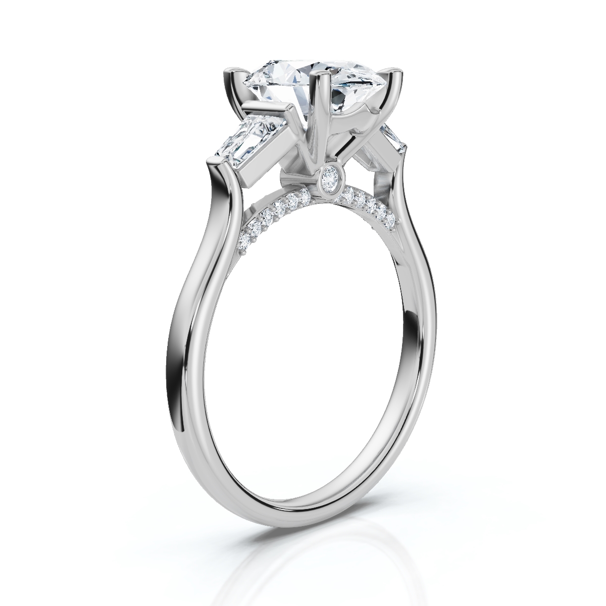 14K White Gold Arden Three Stone Lab Grown Diamond Ring (2/5 ct. tw)