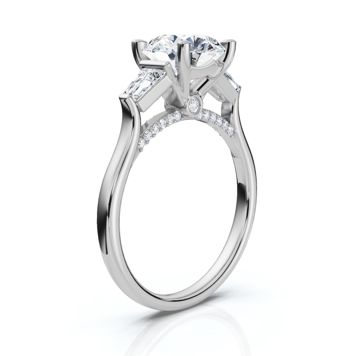 14K White Gold Arden Three Stone Lab Grown Diamond Ring (2/5 ct. tw)