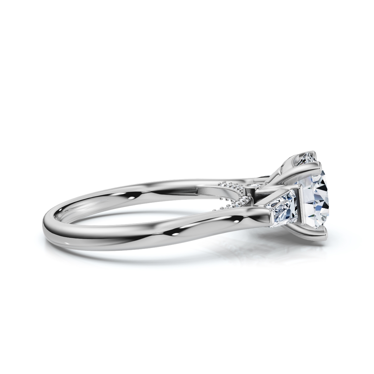 14K White Gold Arden Three Stone Lab Grown Diamond Ring (2/5 ct. tw)