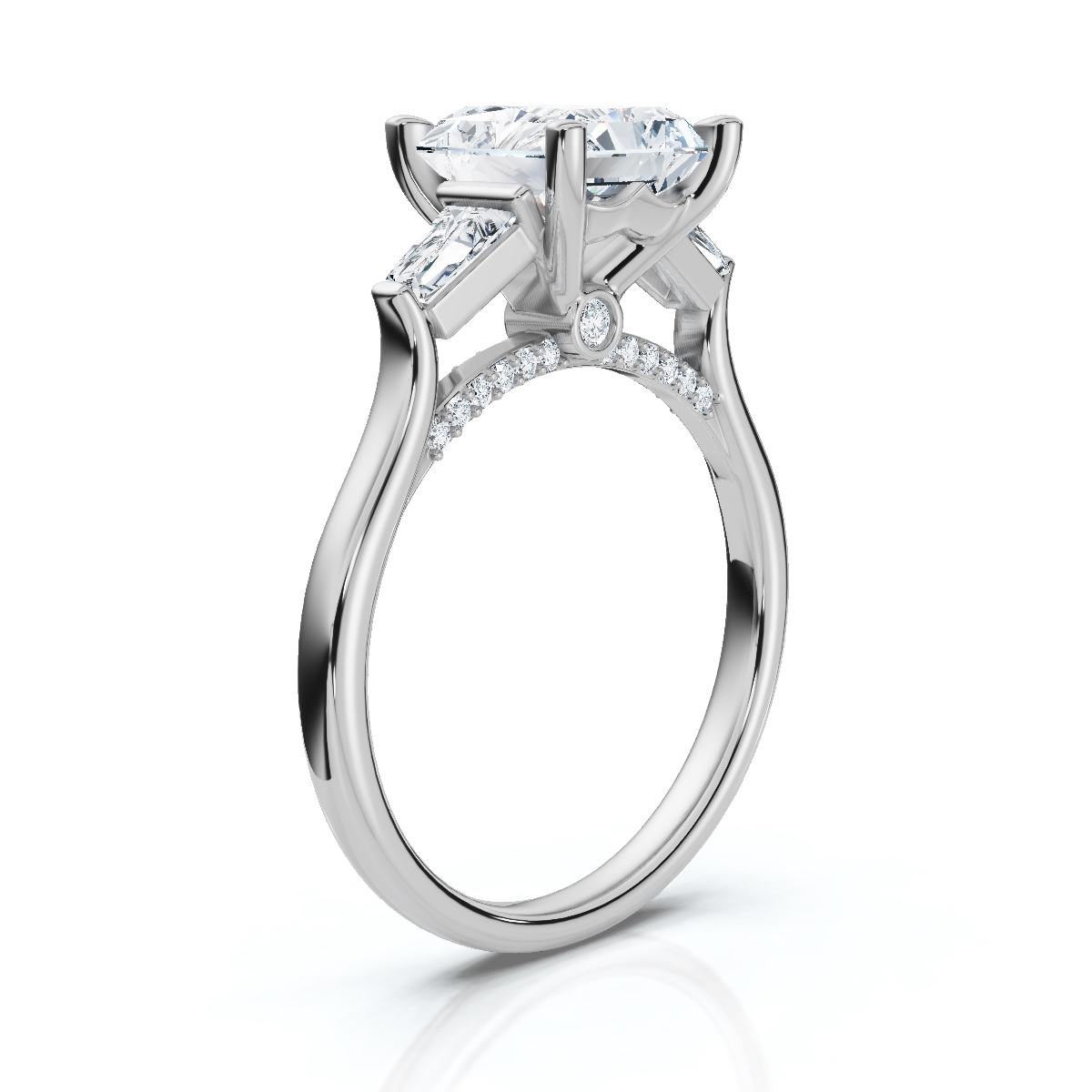 14K White Gold Arden Three Stone Lab Grown Diamond Ring (2/5 ct. tw)