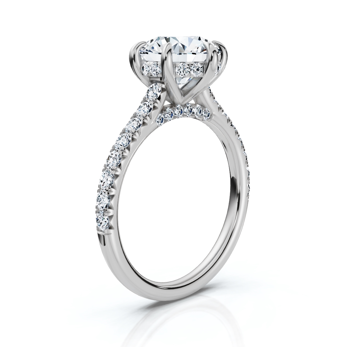 14K White Gold Pixie Hidden Accents Lab Grown Diamond Ring (2/5 ct. tw)