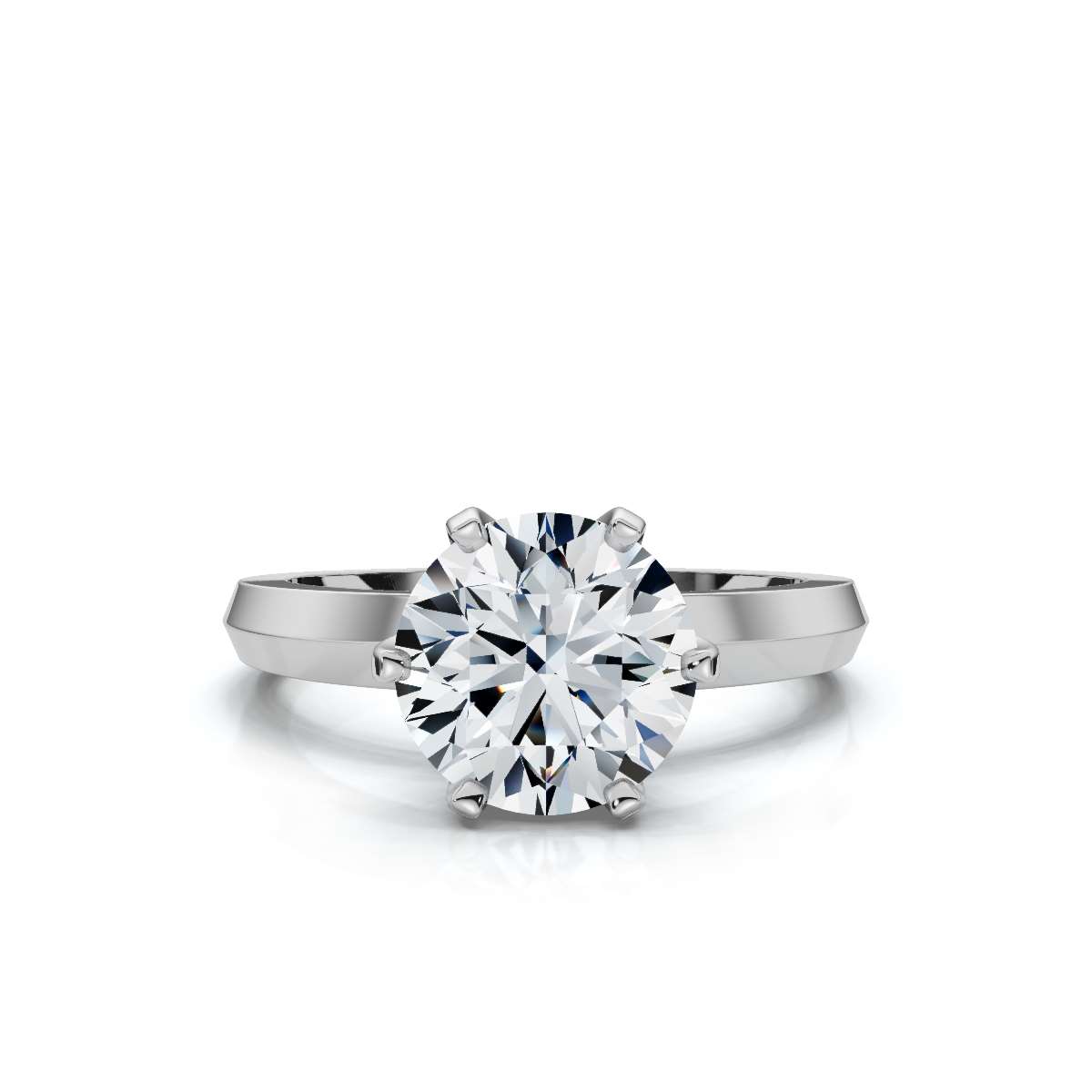 14K White Gold Quitterie Solitaire Engagement Ring 