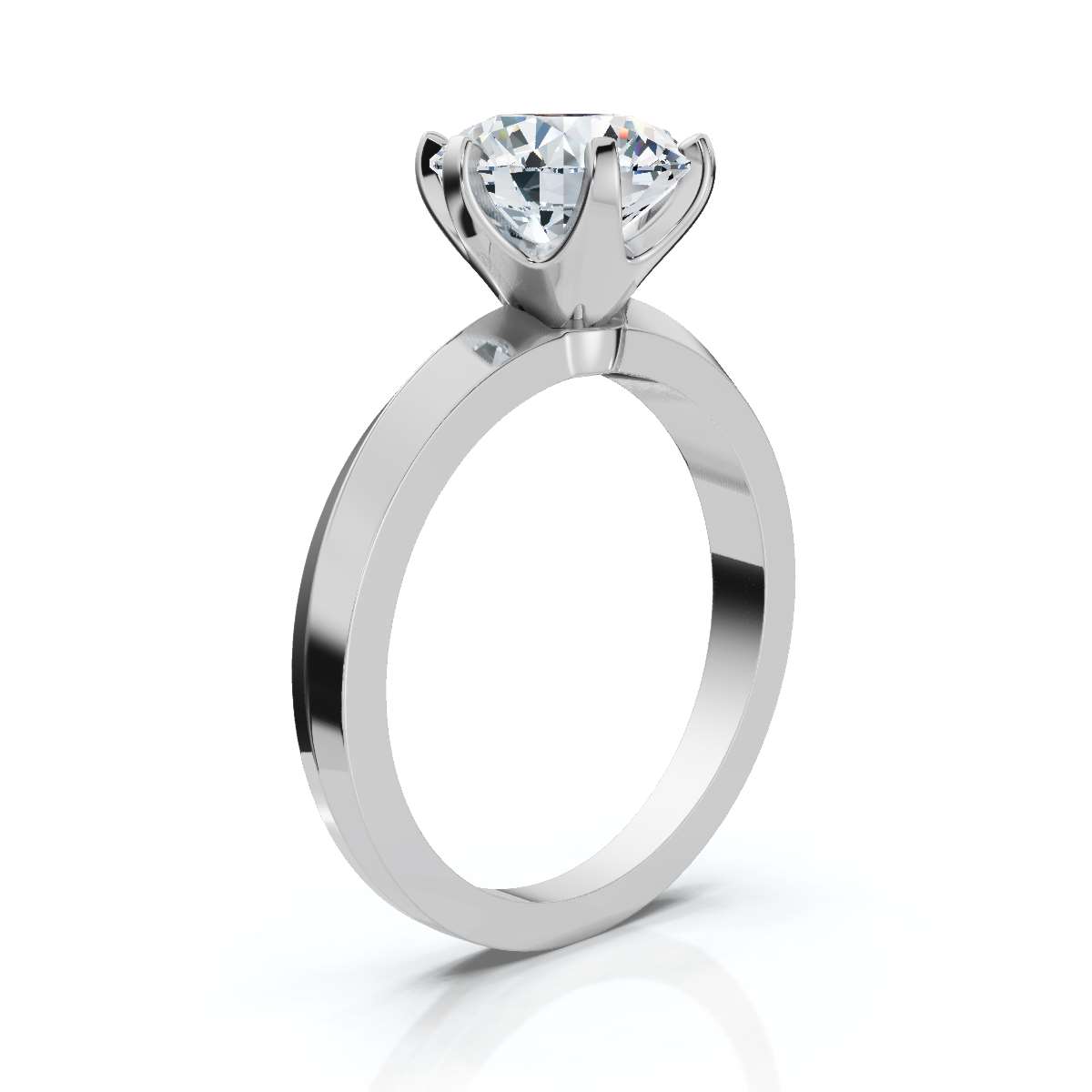 14K White Gold Quitterie Solitaire Engagement Ring 