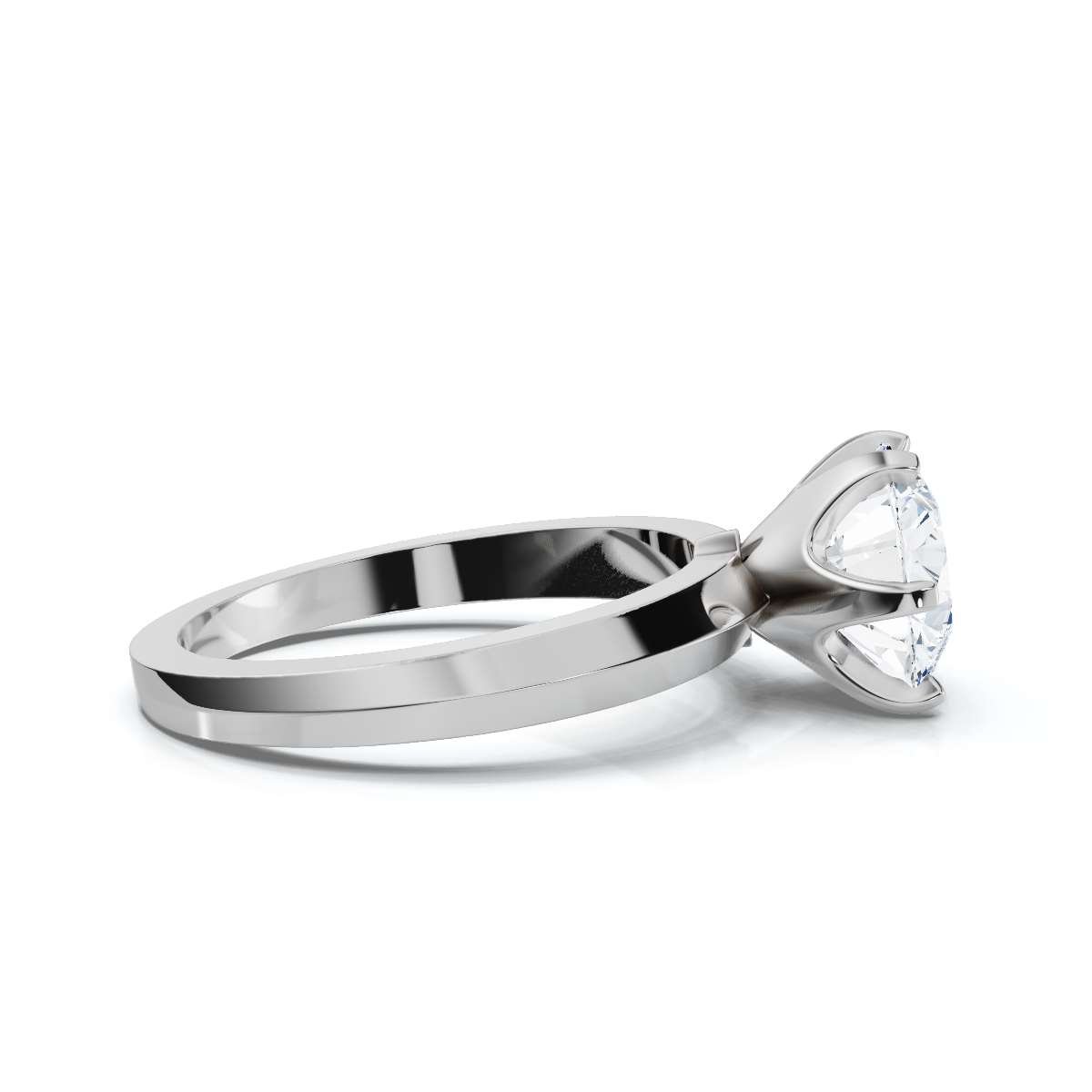14K White Gold Quitterie Solitaire Engagement Ring 