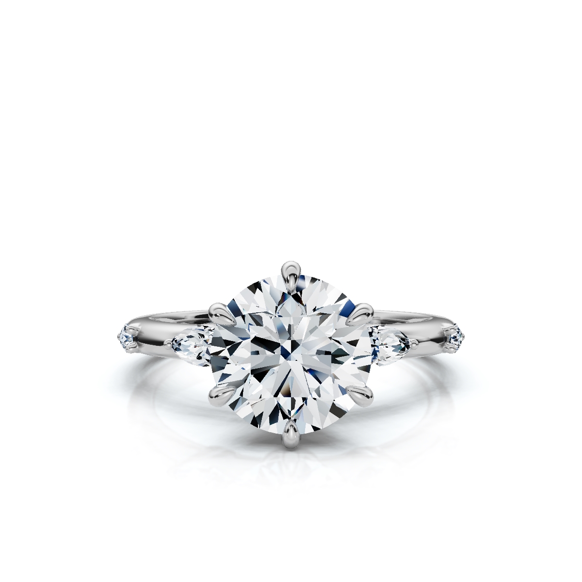 14K White Gold Mikayla Hidden Accents Lab Grown Diamond Ring (1/6 ct. tw)