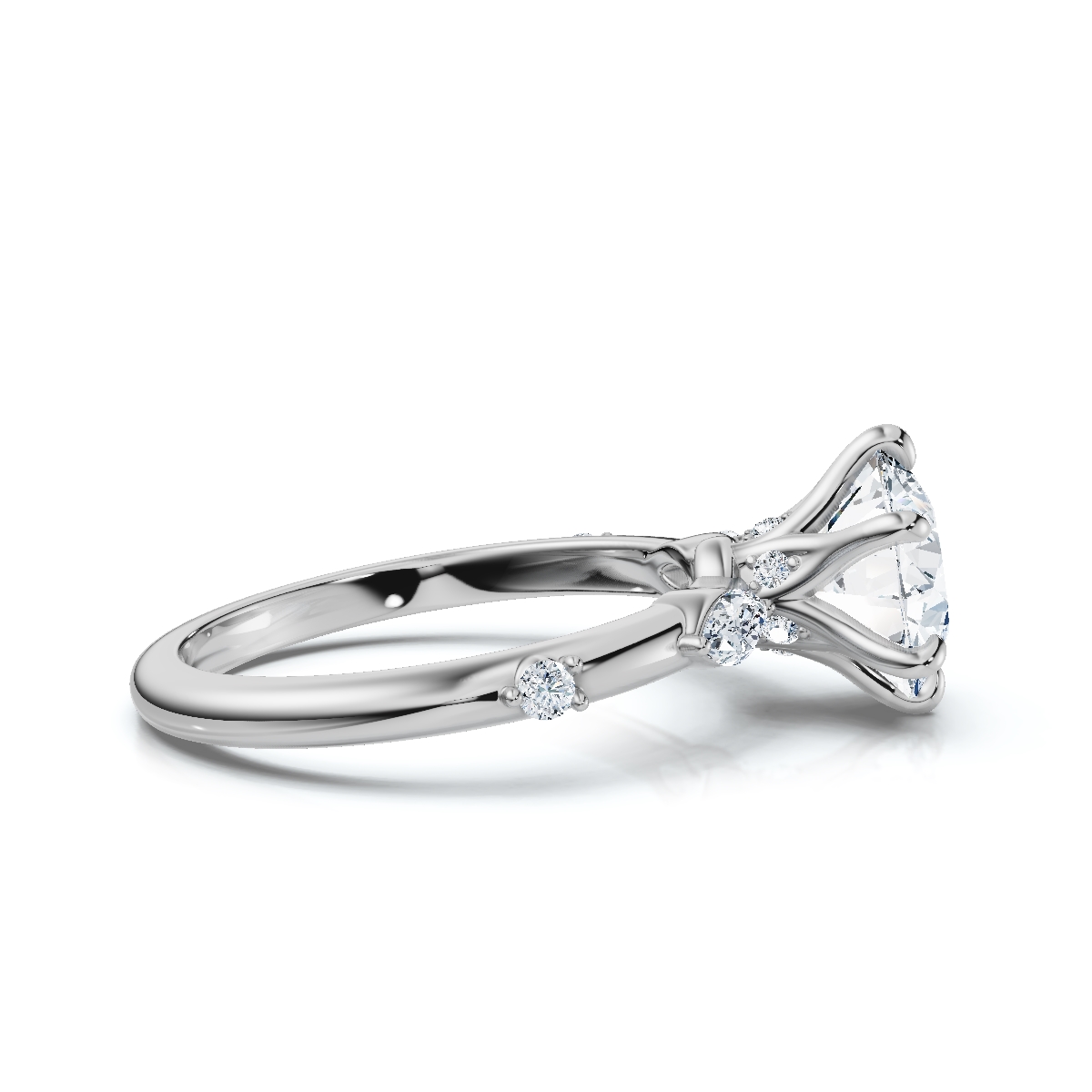 14K White Gold Mikayla Hidden Accents Lab Grown Diamond Ring (1/6 ct. tw)